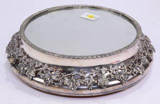 Appraisal: English Sheffield style silver plate mirrored plateau the polished exterior