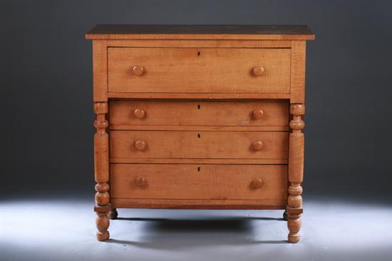 Appraisal: AMERICAN EMPIRE TIGER MAPLE CHEST OF DRAWERS th century Deep