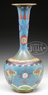 Appraisal: CLOISONNE ENAMEL DRAGON BOTTLE VASE Early th century China Body