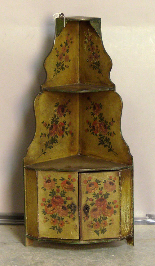 Appraisal: Continental painted corner stand h w