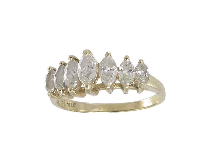 Appraisal: MARQUISE DIAMOND RING K yellow gold ring woth marguise cut