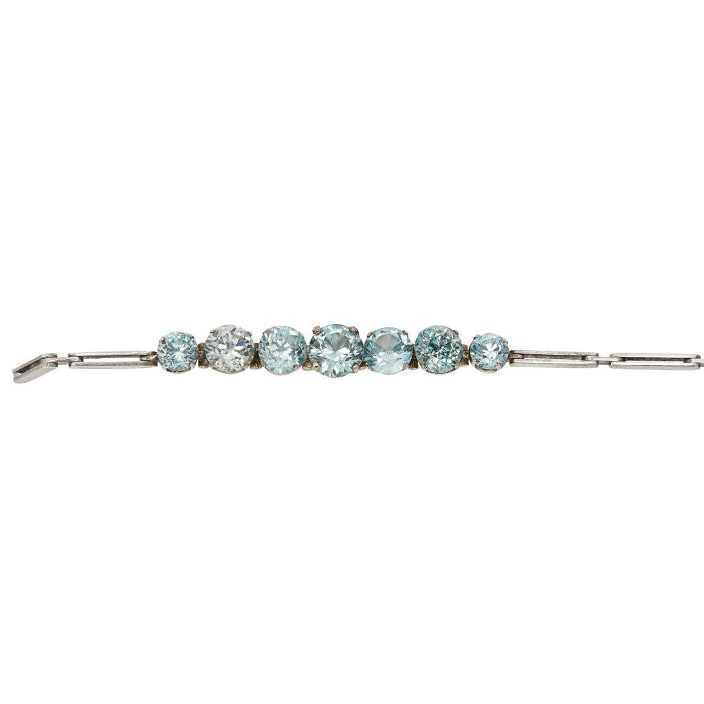 Appraisal: A zircon set bracelet claw set with a row of