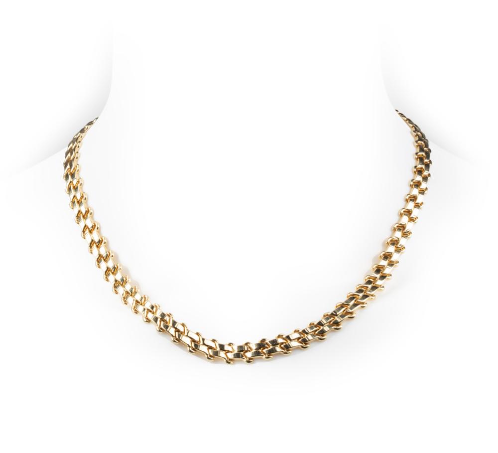 Appraisal: KT YELLOW GOLD FLAT LINK CHAIN NECKLACE kt Yellow Gold