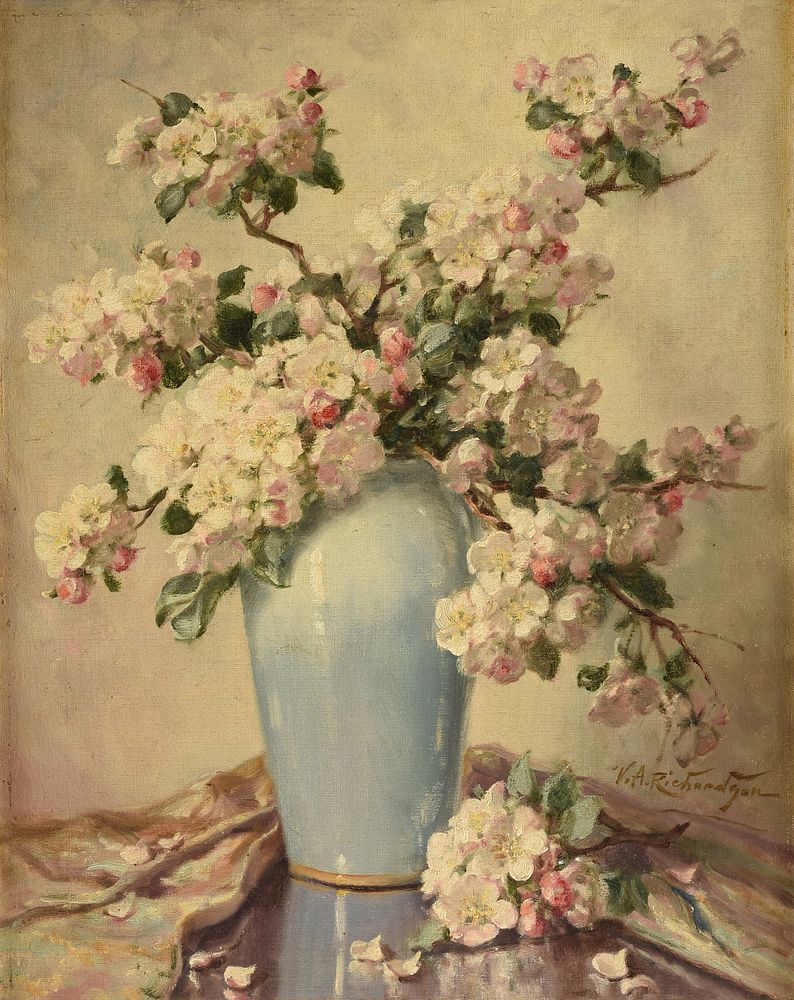 Appraisal: VOLNEY ALLAN RICHARDSON American Texas - A PAINTING Cherry Blossoms