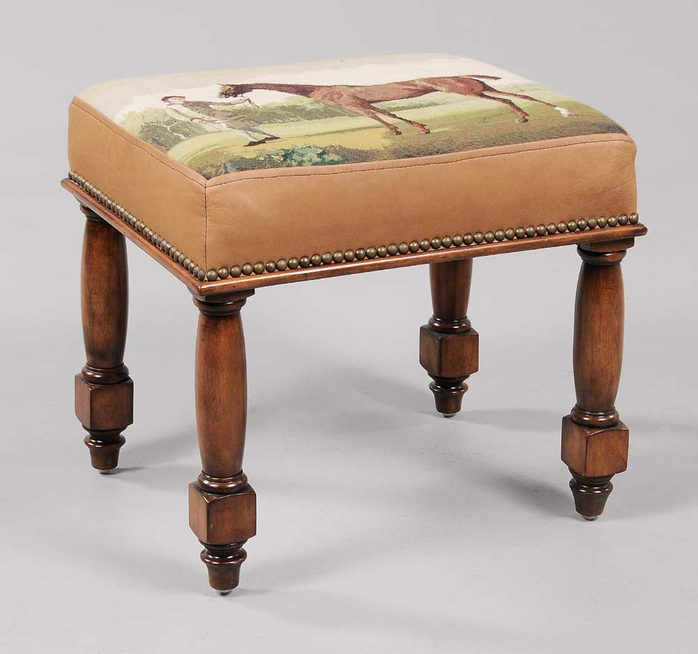 Appraisal: Maitland-Smith Needlework Footstool American late th century top set with