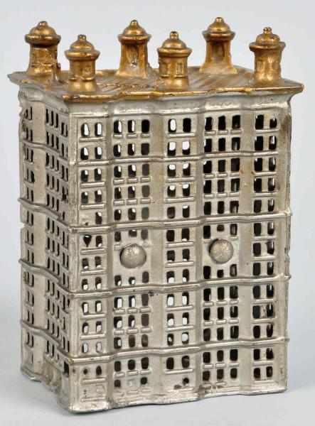 Appraisal: Cast Iron Skyscraper with Posts Still Bank Description Manufactured by