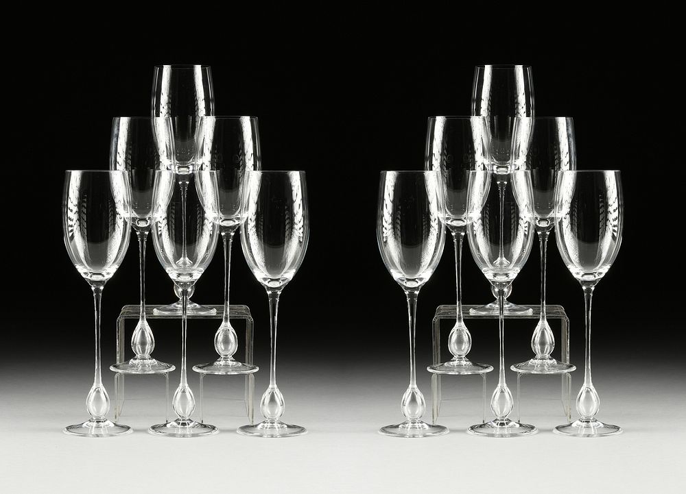 Appraisal: A SET OF TWELVE ROSENTHAL STUDIO LINE RED WINE GLASSES