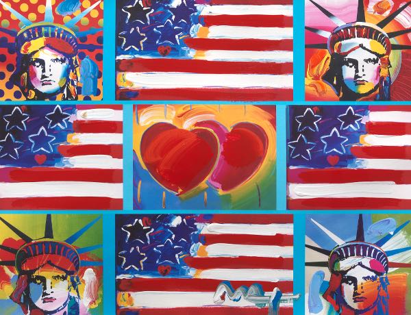 Appraisal: Peter Max German American b image x Patriotic Series Liberties