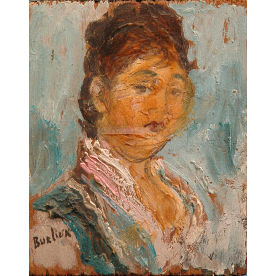 Appraisal: David Burliuk American - i Portrait of a Woman Signed