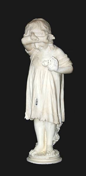 Appraisal: An Italian carved alabaster figure of a young girl late