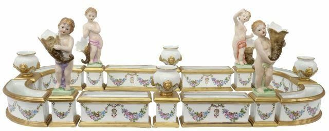 Appraisal: lot of Meissen style porcelain table garniture set th c