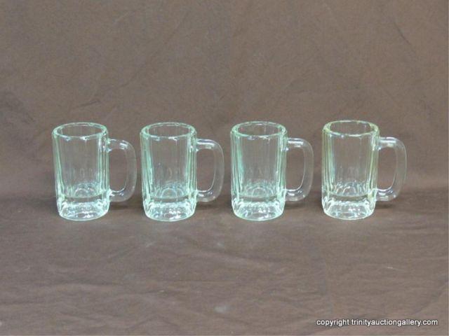 Appraisal: Set of Thick Glass Beer or Rootbeer Mugs - great