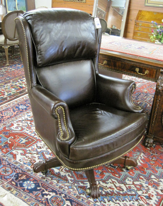 Appraisal: HANCOCK MOORE EXECUTIVE LEATHER DESK CHAIR Hancock Moore Furniture Co