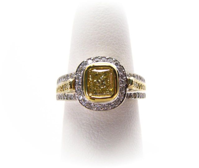 Appraisal: k yellow and white gold ring set with both natural