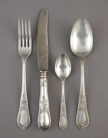 Appraisal: Thirty-One-Piece German Silverplate Partial Flatware Service for twelve persons first