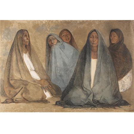 Appraisal: Francisco Zuniga GRUPO DE MUJERES SENTADAS II Color lithograph Estimate