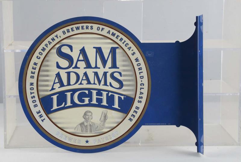 Appraisal: Sam Adams Double Sided Tin Flange Sign Blue tin wall