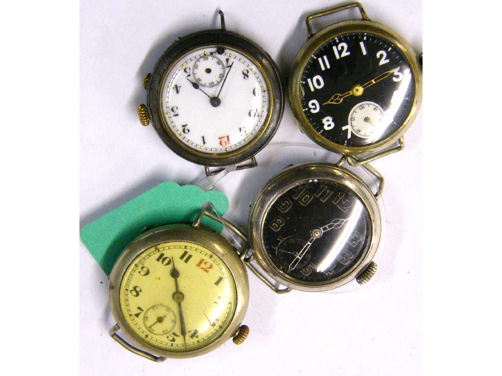 Appraisal: Four various early wire lug gentlemen's wristwatches in need of