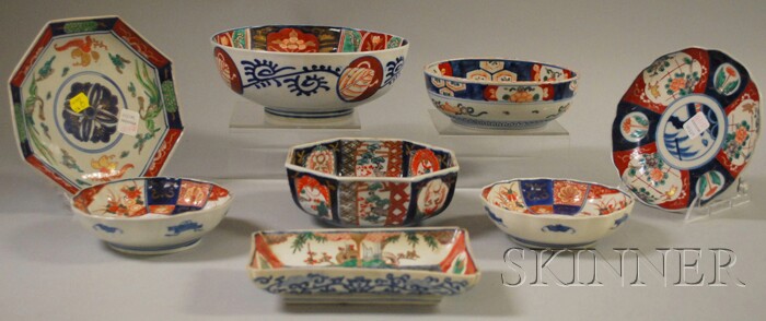 Appraisal: Eight Imari-palette Porcelain Bowls and Dishes