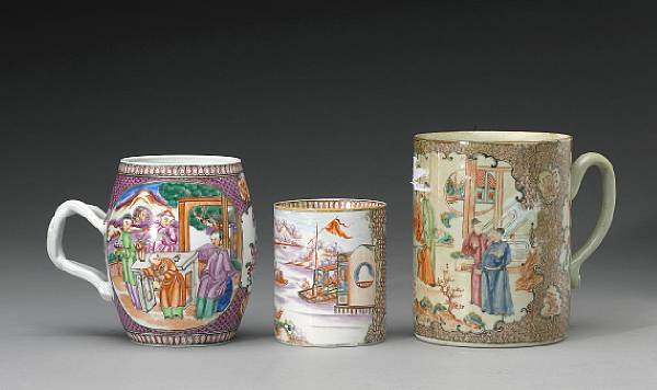 Appraisal: An assembled group of famille rose enameled export porcelain containers