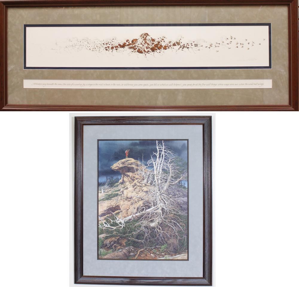 Appraisal: BEV DOOLITTLE California born two offset lithographs Prayer for the