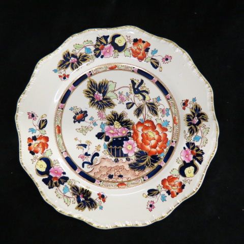 Appraisal: Mason's Ironstone Dinner Plates Mandarian pattern Imari style floral gold