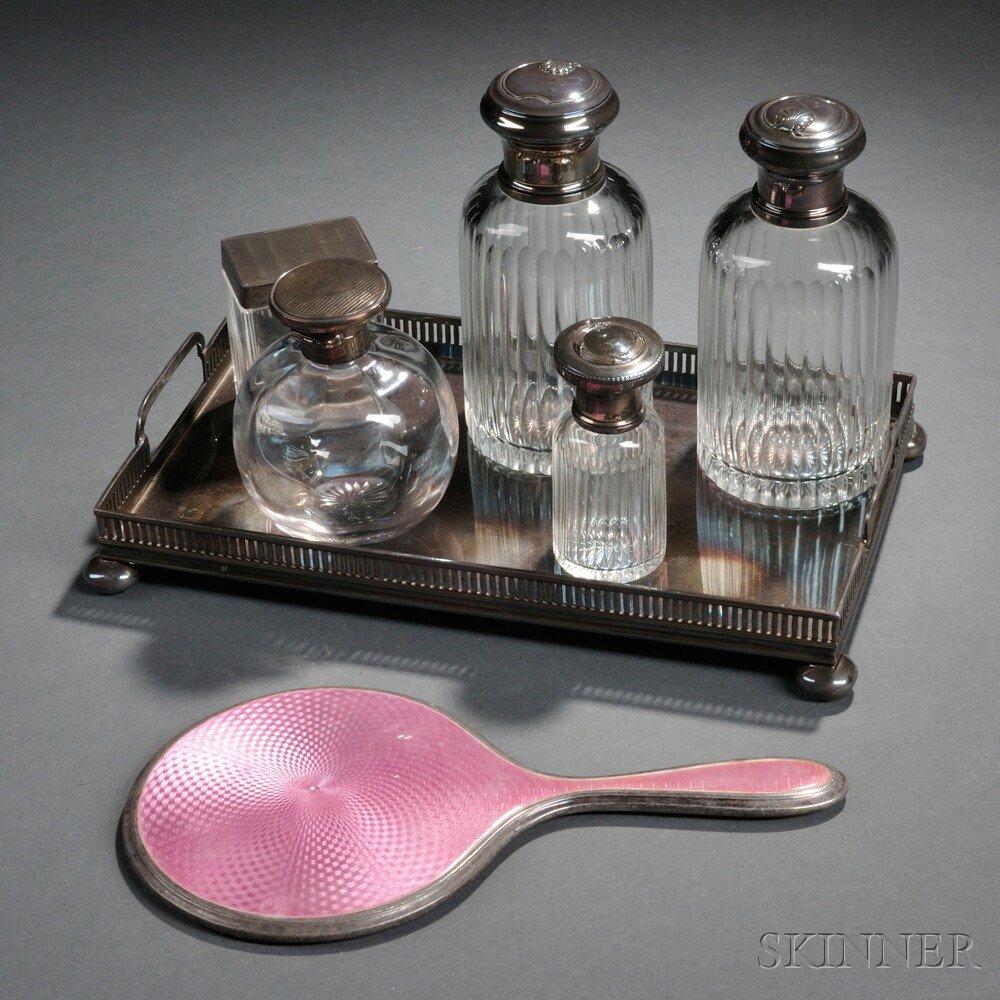 Appraisal: Early th Century Vanity Set composed of five colorless glass