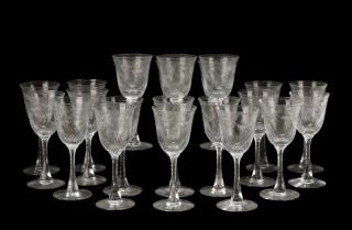 Appraisal: Set Tiffin Chalfonte Crystal Red Wine Stems Tiffin Glass Company