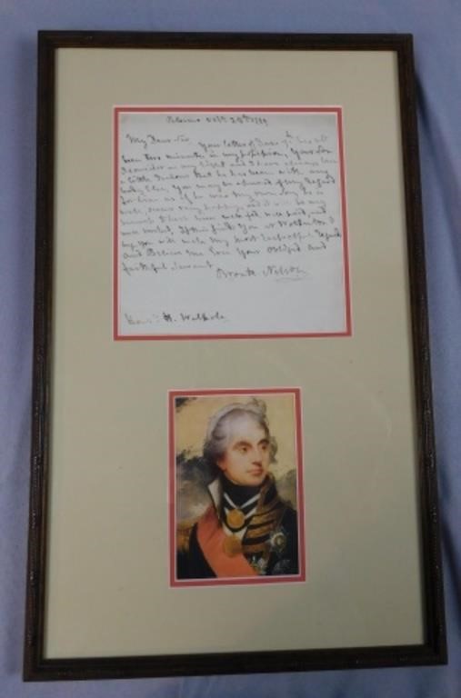 Appraisal: LORD HORATIO NELSON SIGNED AUTOGRAPHED LETTER dated October Signed Bronte