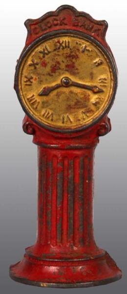 Appraisal: Cast Iron Clock Still Bank Condition Very Good Size T