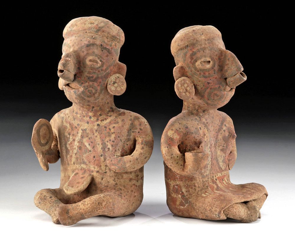 Appraisal: Matched Pair Nayarit Ixtlan Del Rio Polychrome Figures Originally Listed