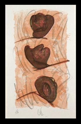 Appraisal: CLAES OLDENBURG - THREE BROWN HATS Lithograph in colors x