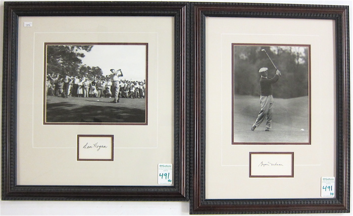 Appraisal: BYRON NELSON AND BEN HOGAN GOLF AUTOGRAPHS with black and