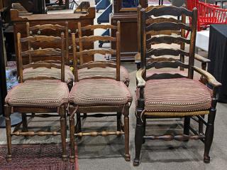 Appraisal: lot of French Provincial style dining chairs lot of French