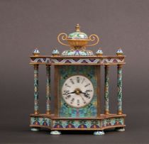 Appraisal: Decorative Cloisonne Clock The face of this clock has Roman