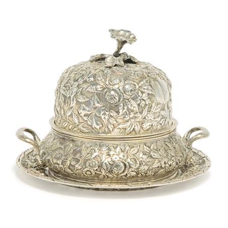 Appraisal: S Kirk Son Sterling Silver Covered Butter Dish and Undertray