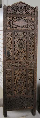 Appraisal: SHEESHAM WOOD FLOOR SCREEN East India or Pakistan having four