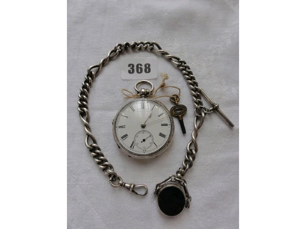 Appraisal: A th century silver pocket watch with enamel dial and