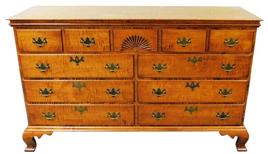 Appraisal: D R Dimes th C figured maple chest of drawers