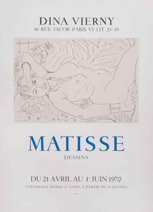 Appraisal: Henri Matisse - after Matisse Dessins lithographic poster printed in