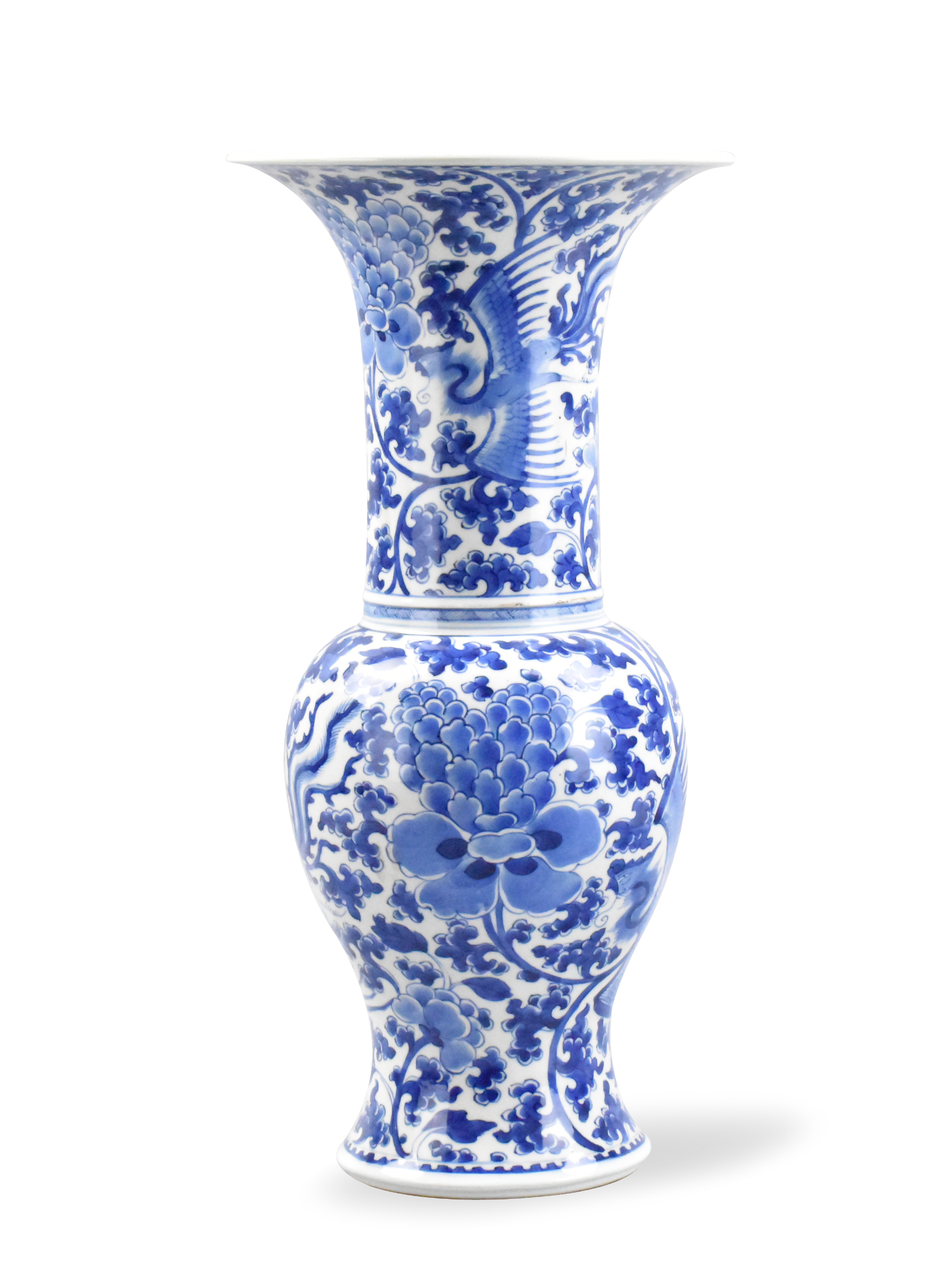 Appraisal: A Chinese blue and white yen yen vase with phoenix