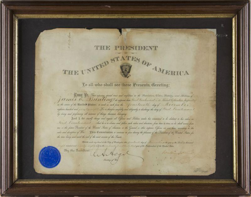 Appraisal: President McKinley Document Signed William McKinley countersigned by Secretary of