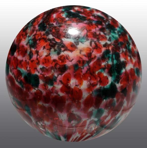 Appraisal: Single Pontil End-of-Day Marble Description Red white aqua and some