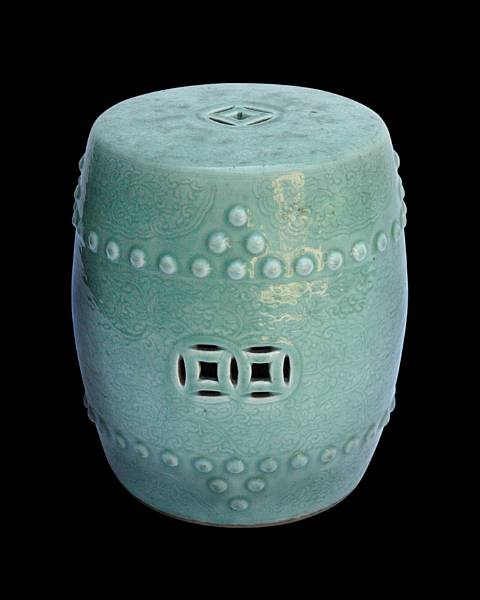 Appraisal: A celadon glazed garden stool th th Century The barrel-form