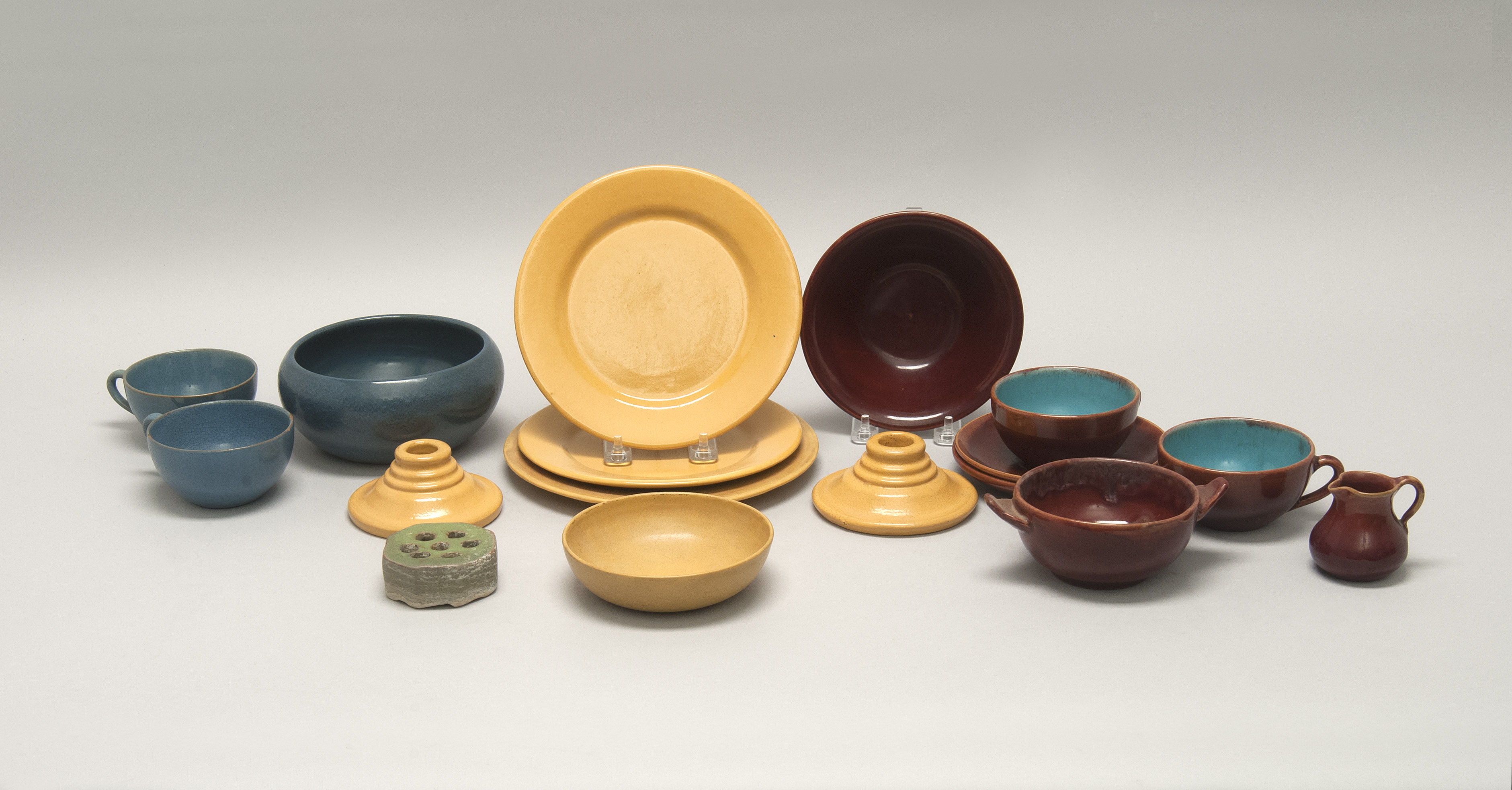 Appraisal: SIXTEEN PIECES OF PAUL REVERE ART POTTERY together with an