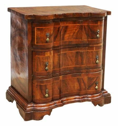 Appraisal: Italian burled walnut commode early th c shaped case with