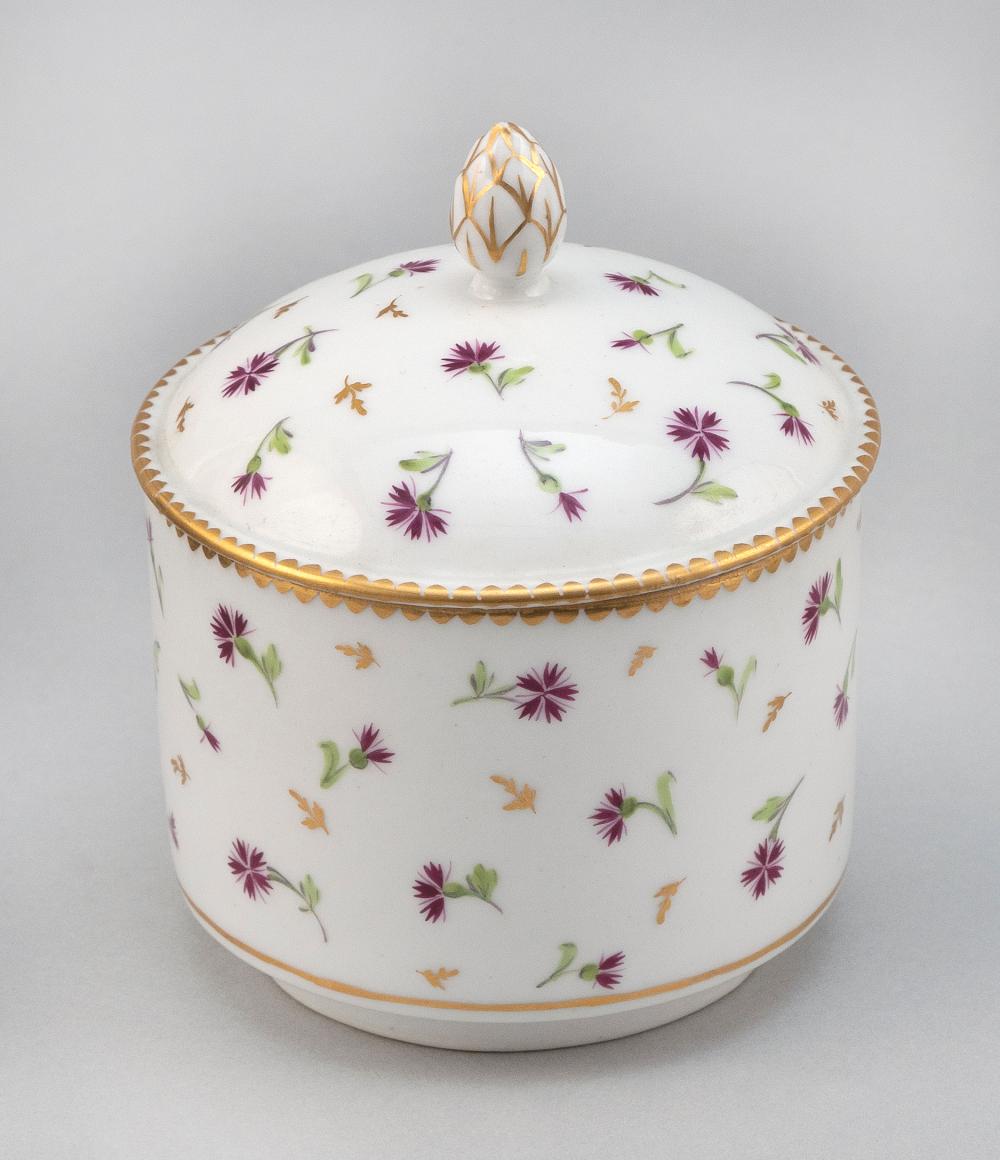 Appraisal: NYON PORCELAIN COVERED SUGAR BOWL SWITZERLAND CIRCA HEIGHT NYON PORCELAIN