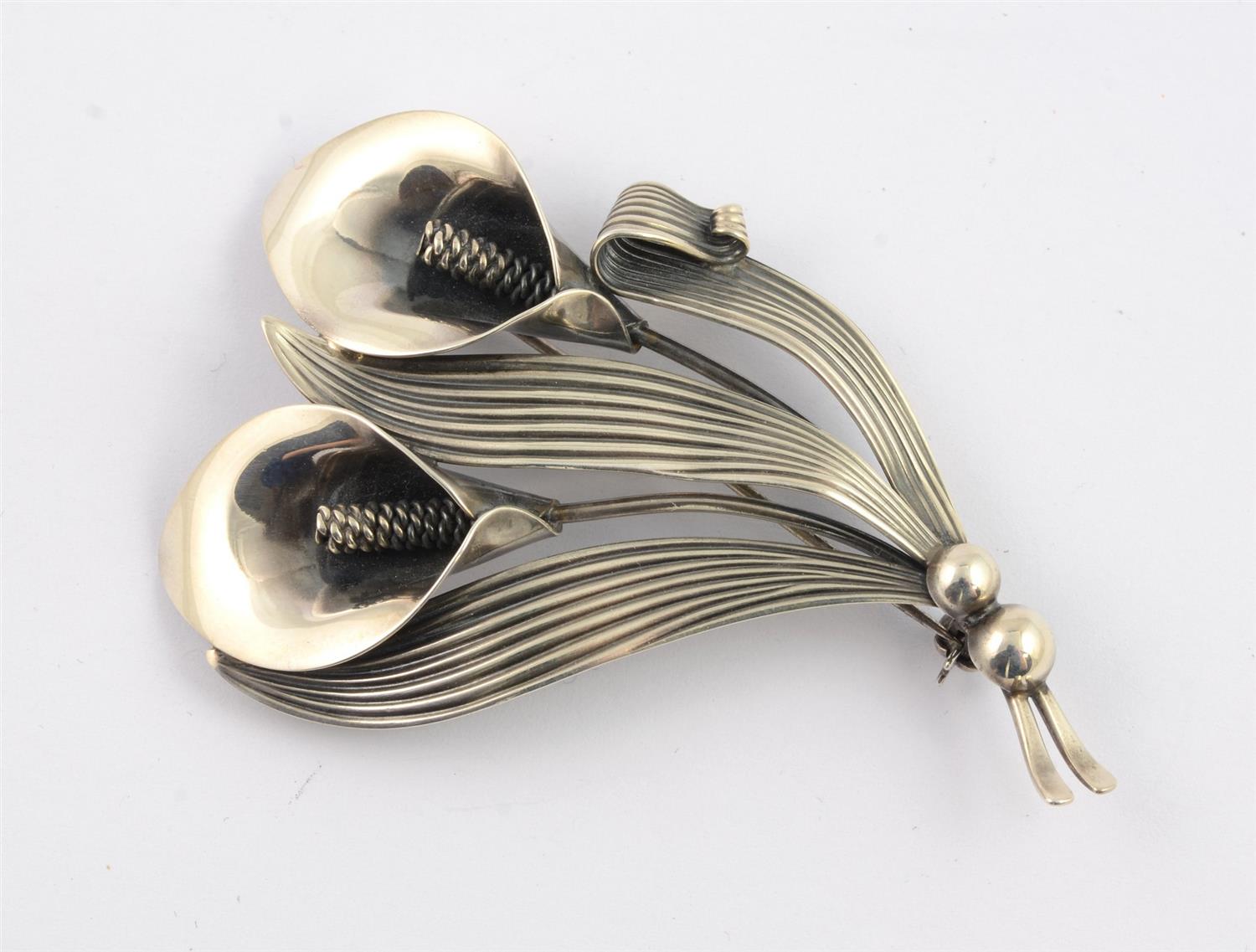 Appraisal: NE From Denmark sterling calla lily pin - x -