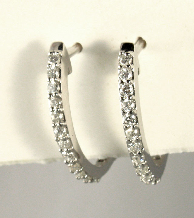 Appraisal: PAIR OF DIAMOND EARRINGS each k white gold and set