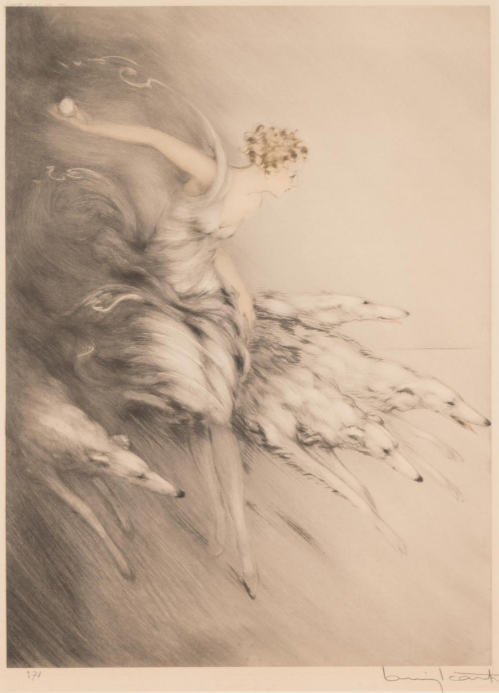 Appraisal: LOUIS ICART New York - etching and aquatint Zest woman